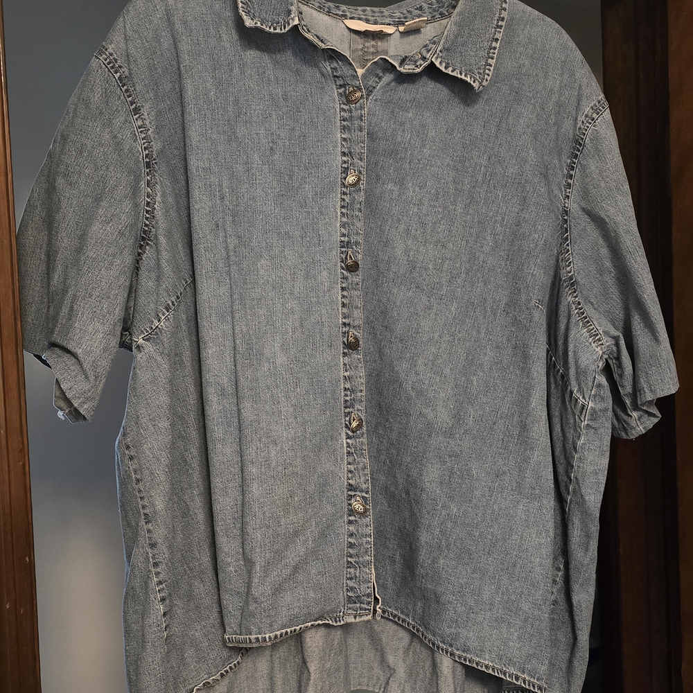 J. Jill Charcoal Denim Shirt